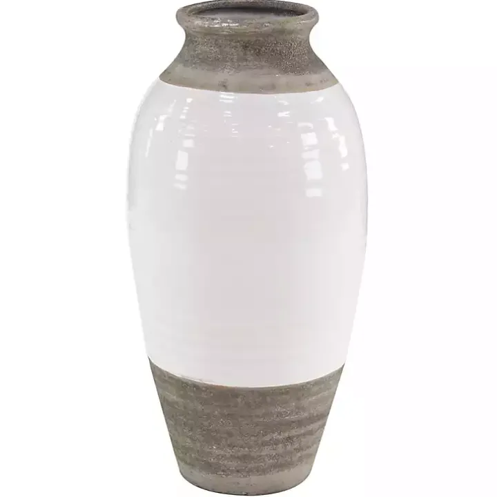 Natural Stone Two-Tone Coastal Vase