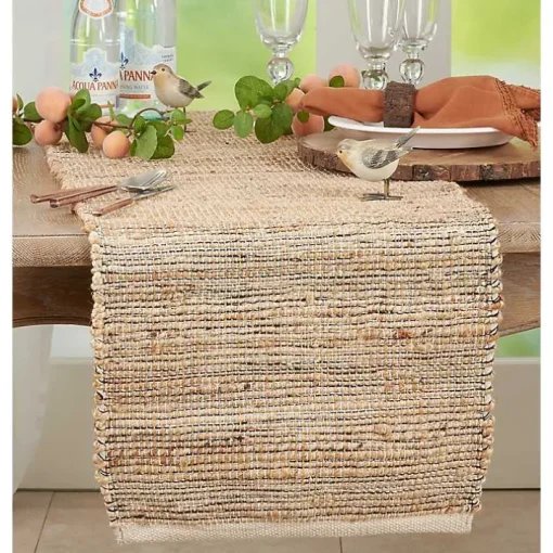 Natural Tan Woven Table Runner