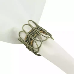 Natural Twisted Rattan Napkin Rings, Set of 4