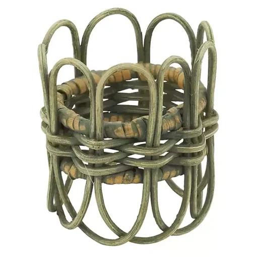 Natural Twisted Rattan Napkin Rings, Set of 4