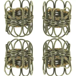 Natural Twisted Rattan Napkin Rings, Set of 4