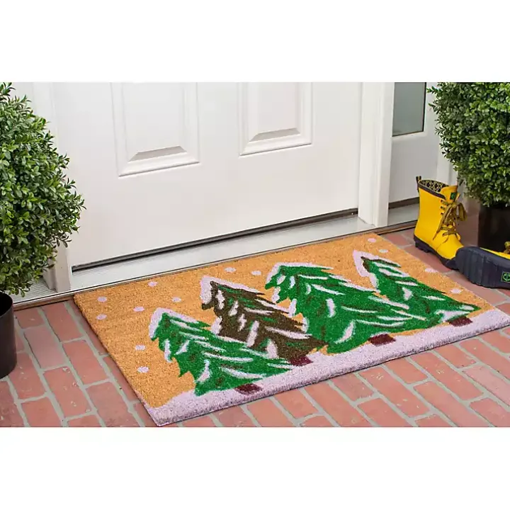 Natural Winter Wonderland Coir Doormat, 36 in.