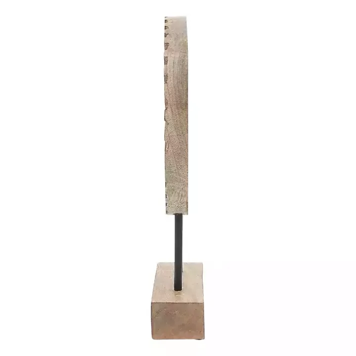 Natural Wood Pinwheel Figurine