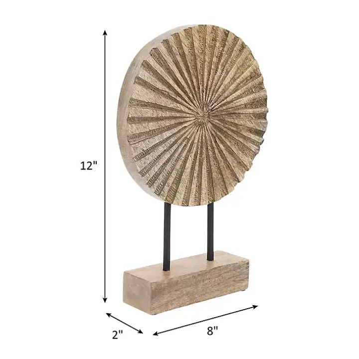 Natural Wood Pinwheel Figurine