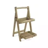 Natural Wood 2-Tier Folding Plant Stand, 30 in.