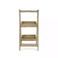 Natural Wood 2-Tier Folding Plant Stand, 30 in.