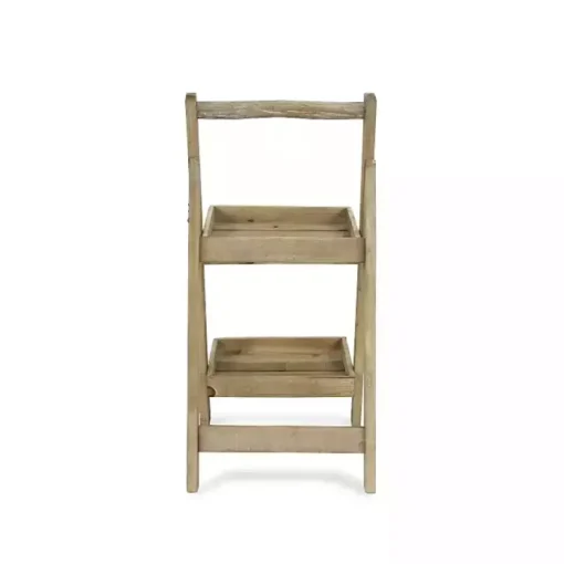 Natural Wood 2-Tier Folding Plant Stand, 30 in.