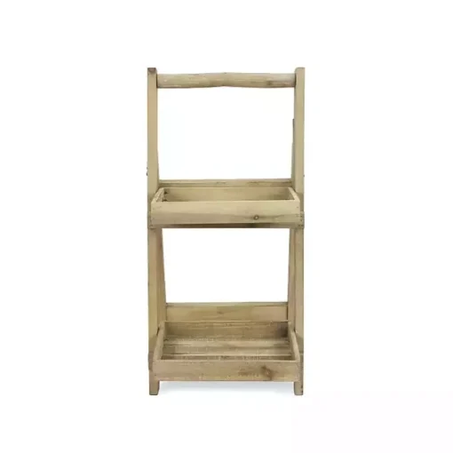 Natural Wood 2-Tier Folding Plant Stand, 30 in.