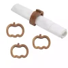 Natural Wooden Pumpkin Napkin Rings, Set of 4