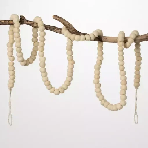 Natural Wool Ball Tree Garland