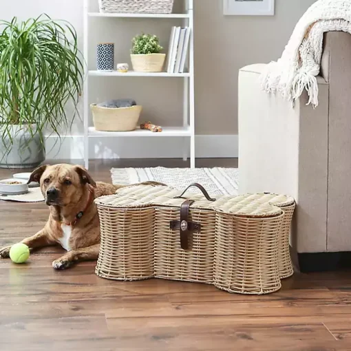 Natural Woven Bone Shaped Basket, 24 in.