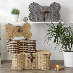Natural Woven Bone Shaped Basket, 24 in.
