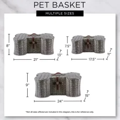 Natural Woven Bone Shaped Basket, 24 in.