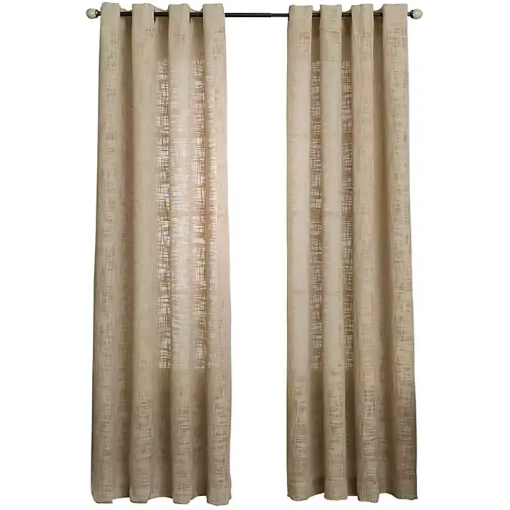 Natural Woven Single Curtain Panel, 84 in.
