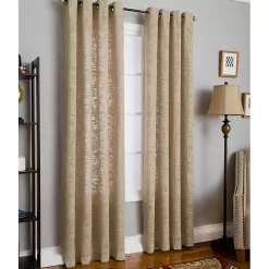Natural Woven Single Curtain Panel, 84 in.