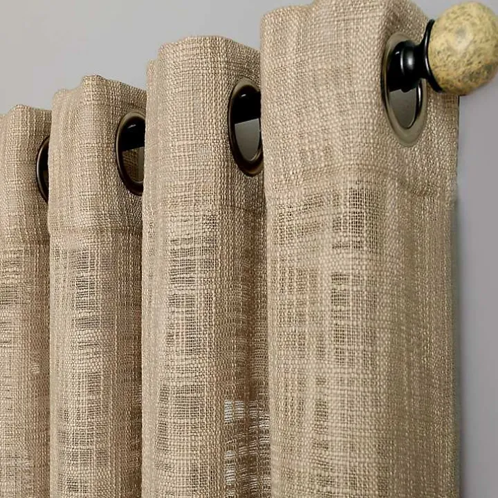 Natural Woven Single Curtain Panel, 84 in.