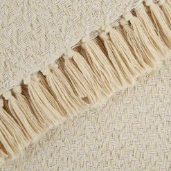 Natural Woven Zig Zag Throw