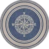Nautical Navigation Round Outdoor Area Rug