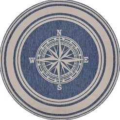 Nautical Navigation Round Outdoor Area Rug