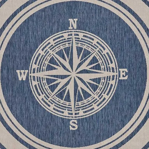 Nautical Navigation Round Outdoor Area Rug