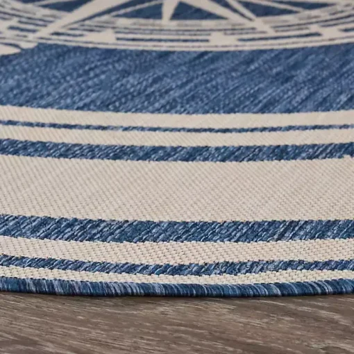 Nautical Navigation Round Outdoor Area Rug
