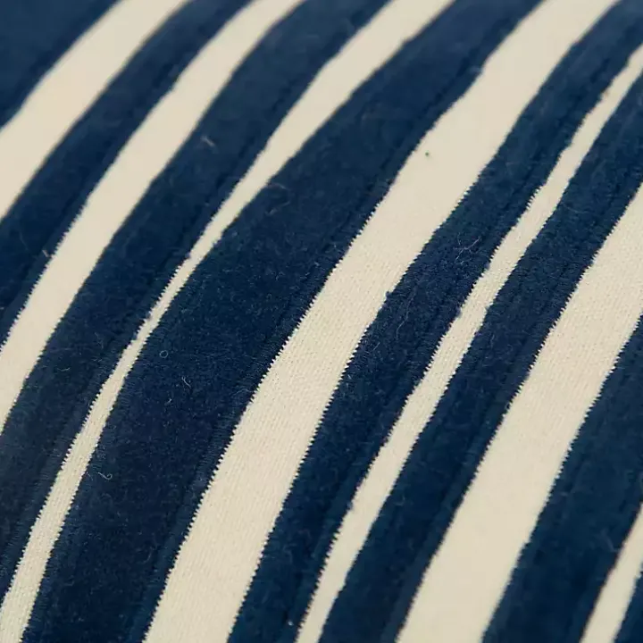 Navy and Natural Wave Lumbar Pillow