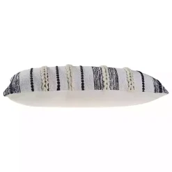 Navy and White Braided Accent Pillow