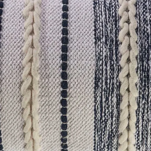 Navy and White Braided Accent Pillow
