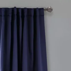 Navy Back Tab Blackout Curtain Panel Set, 63 in.