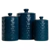 Navy Blue Atlantic Ceramic Canisters, Set of 3