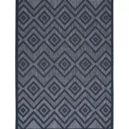 Navy Blue Diamond Indoor/Outdoor Area Rug, 6x9