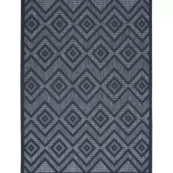 Navy Blue Diamond Indoor/Outdoor Area Rug, 4x6