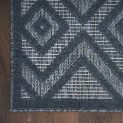Navy Blue Diamond Indoor/Outdoor Area Rug, 4x6