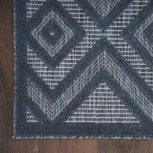 Navy Blue Diamond Indoor/Outdoor Area Rug, 4x6