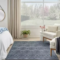 Navy Blue Diamond Indoor/Outdoor Area Rug, 4x6