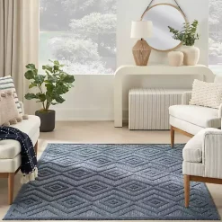 Navy Blue Diamond Indoor/Outdoor Area Rug, 4x6