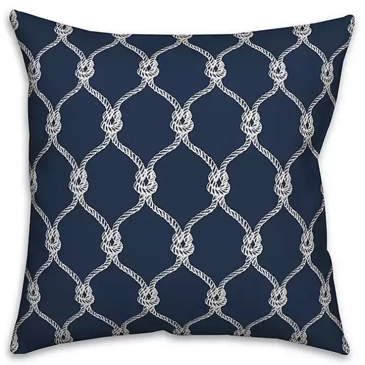 Navy Blue Knots Indoor/Outdoor Pillow