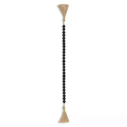 Navy Blue Wood Bead Tassel Garland