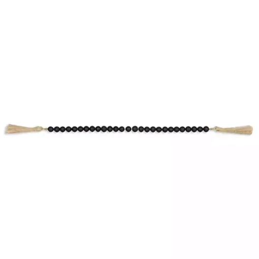 Navy Blue Wood Bead Tassel Garland