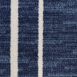 Navy Bordered Indoor/Outdoor Accent Rug, 2x4