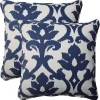Navy Bosco Outdoor Pillows, Set of 2