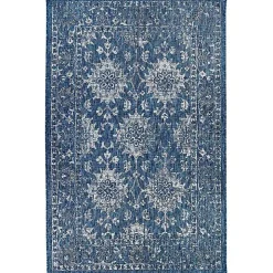 Navy Botanical Hannah Indoor/Outdoor Rug, 6x9