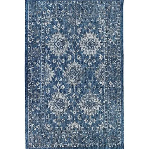 Navy Botanical Hannah Indoor/Outdoor Rug, 6x9