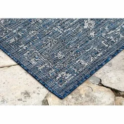 Navy Botanical Hannah Indoor/Outdoor Rug, 6x9