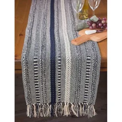 Navy Braided Stripe Table Runner, 108 in.