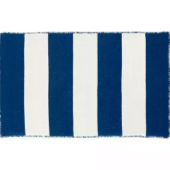 Navy Cabana Stripe Indoor/Outdoor Scatter Rug