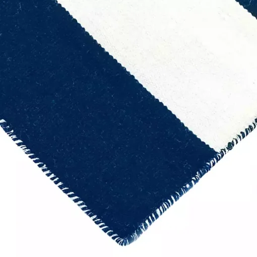 Navy Cabana Stripe Indoor/Outdoor Scatter Rug