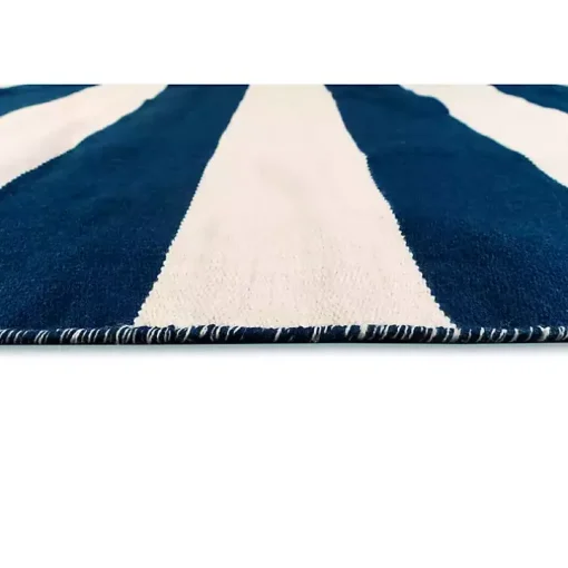 Navy Cabana Stripe Indoor/Outdoor Scatter Rug