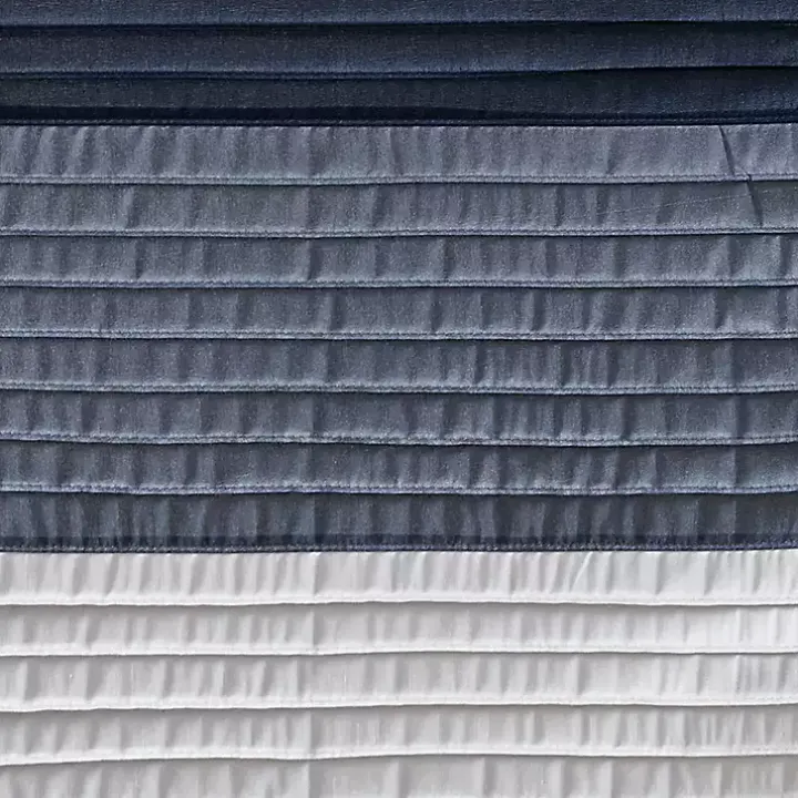 Navy Colorblock Silky Shower Curtain