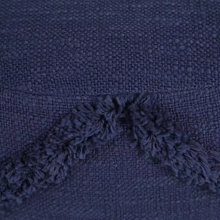 Navy Diamond Tufted Pouf